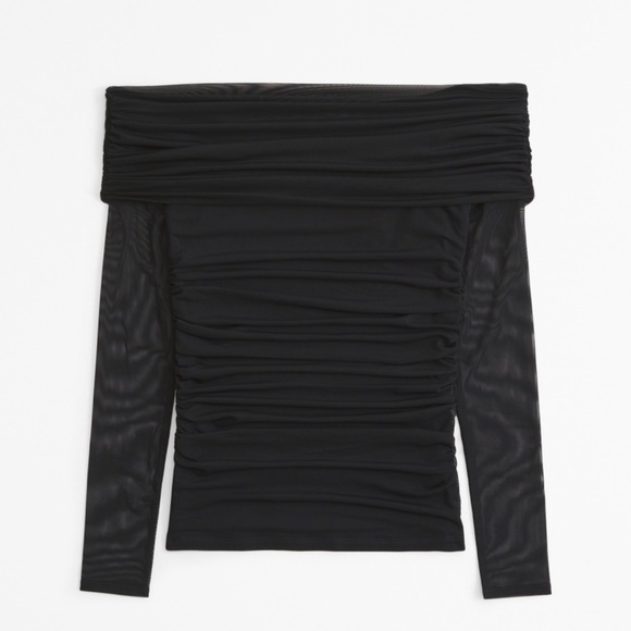 Abercrombie Long Sleeve Off The Shoulder Mesh Top - XL - Picture 1 of 4